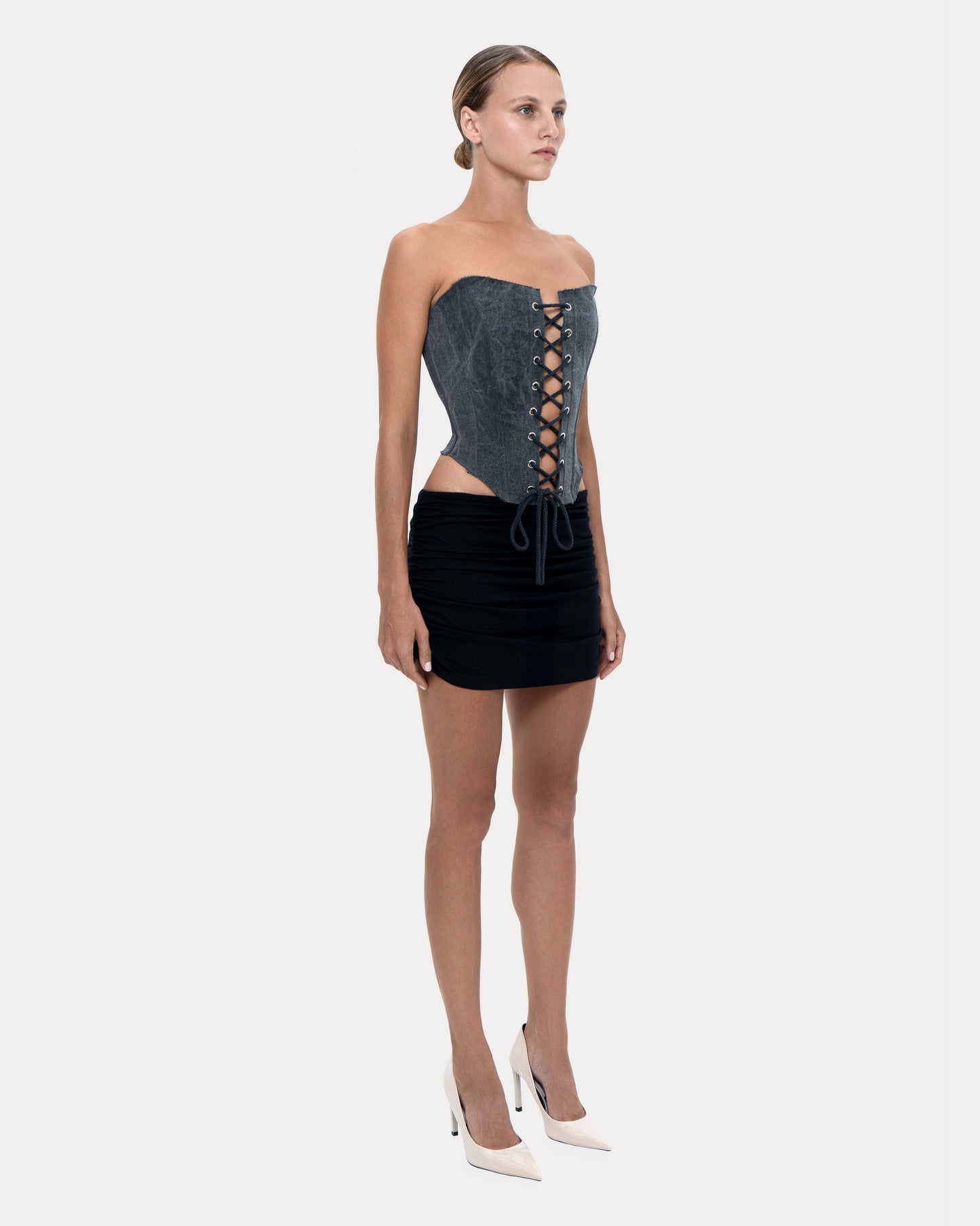 Corset "Butterfly" grey
