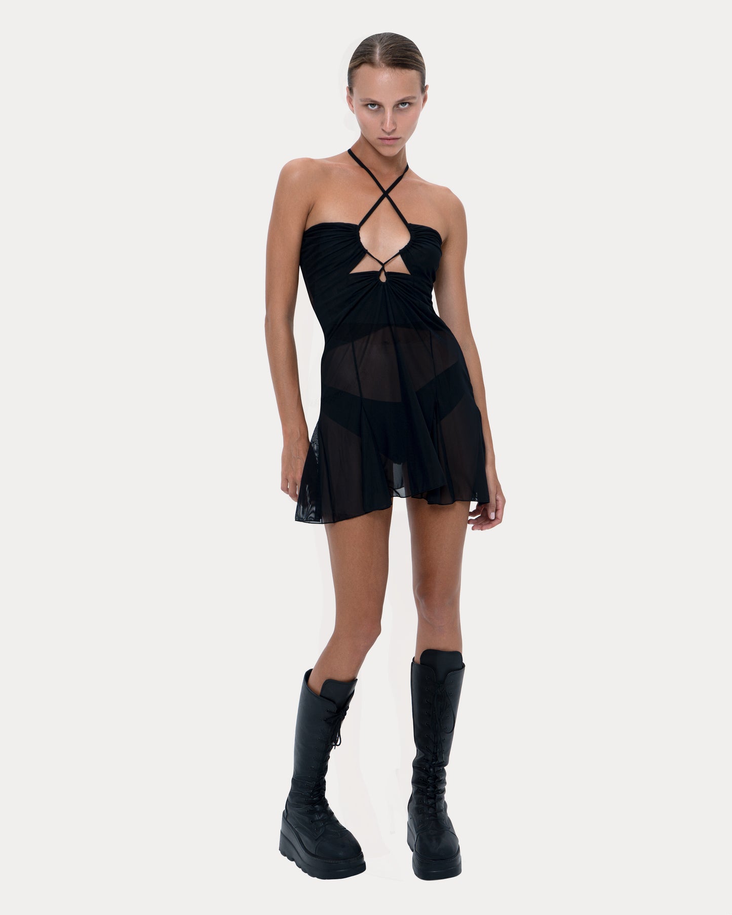 Dress "Mini" black mesh