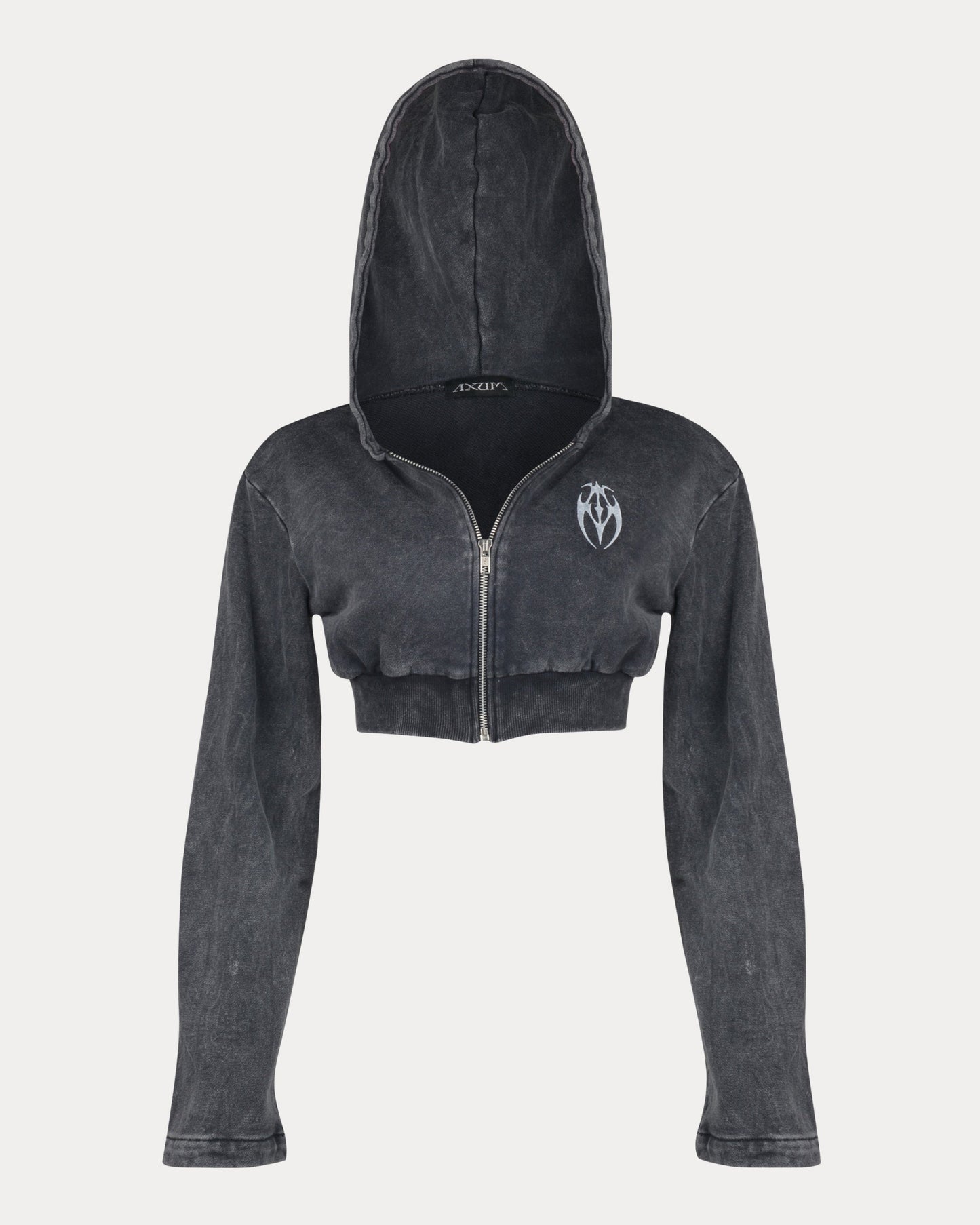 Hoodie "Crop Zip" grey stone