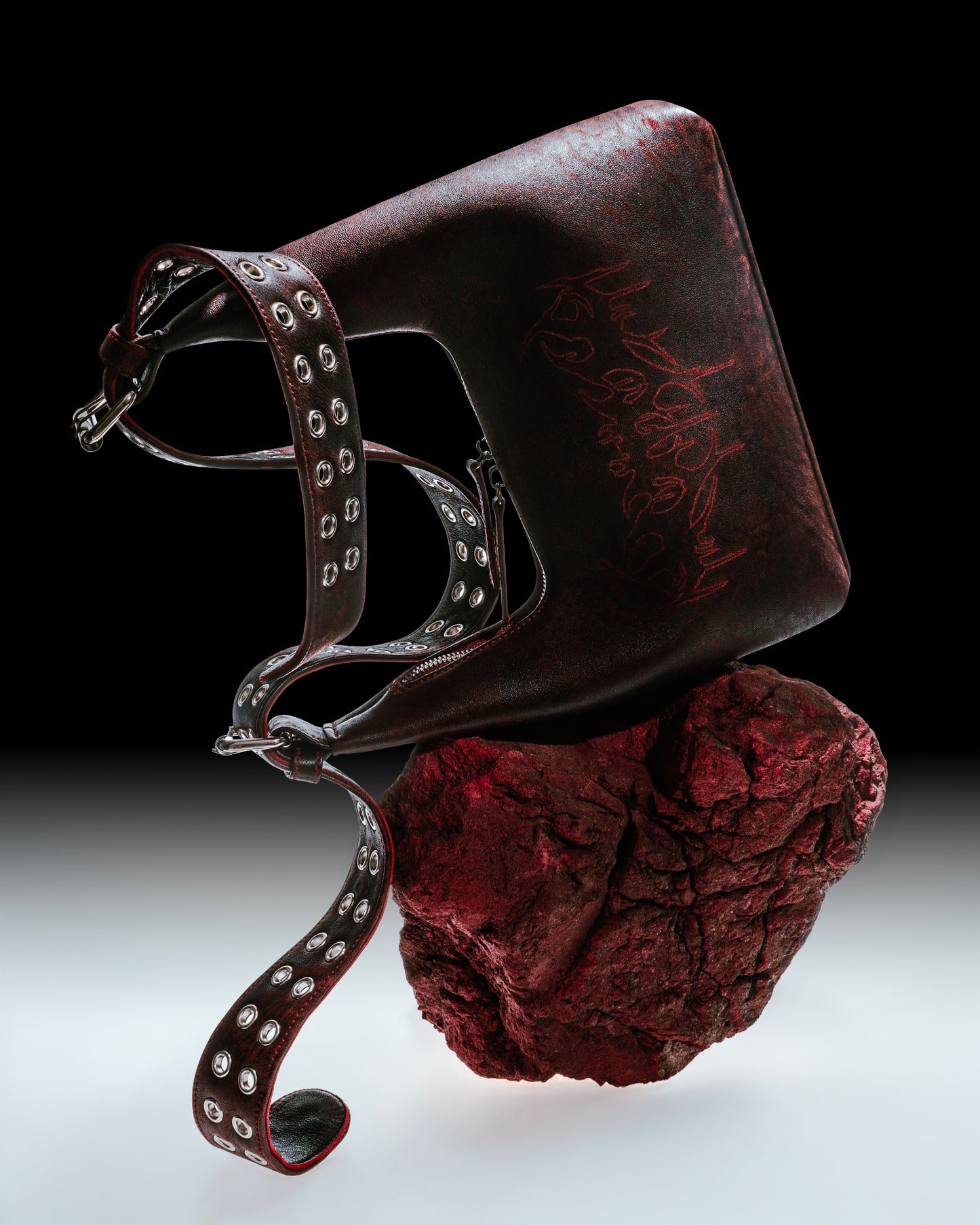 Bag "Trible" red leather