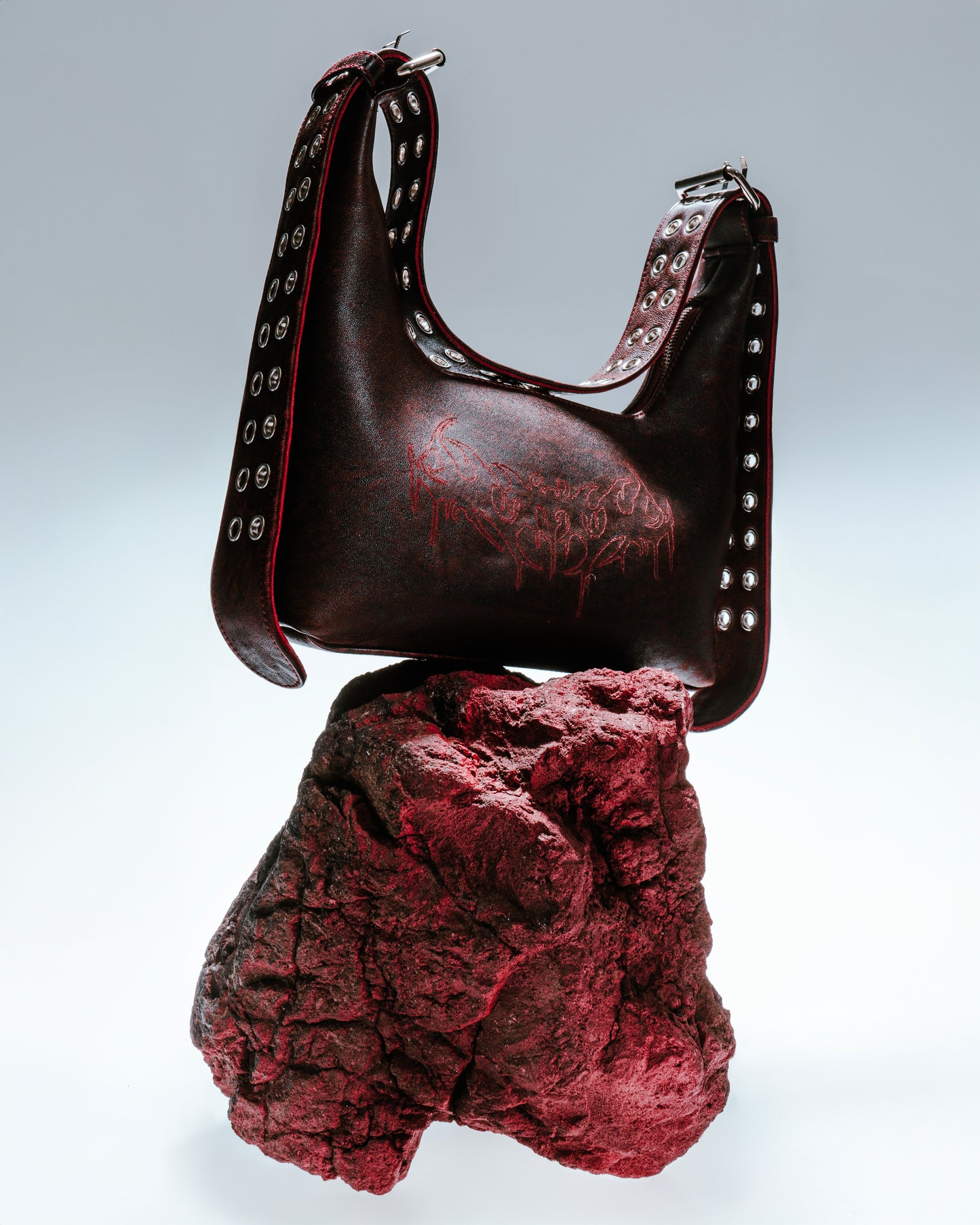 Bag "Trible" red leather
