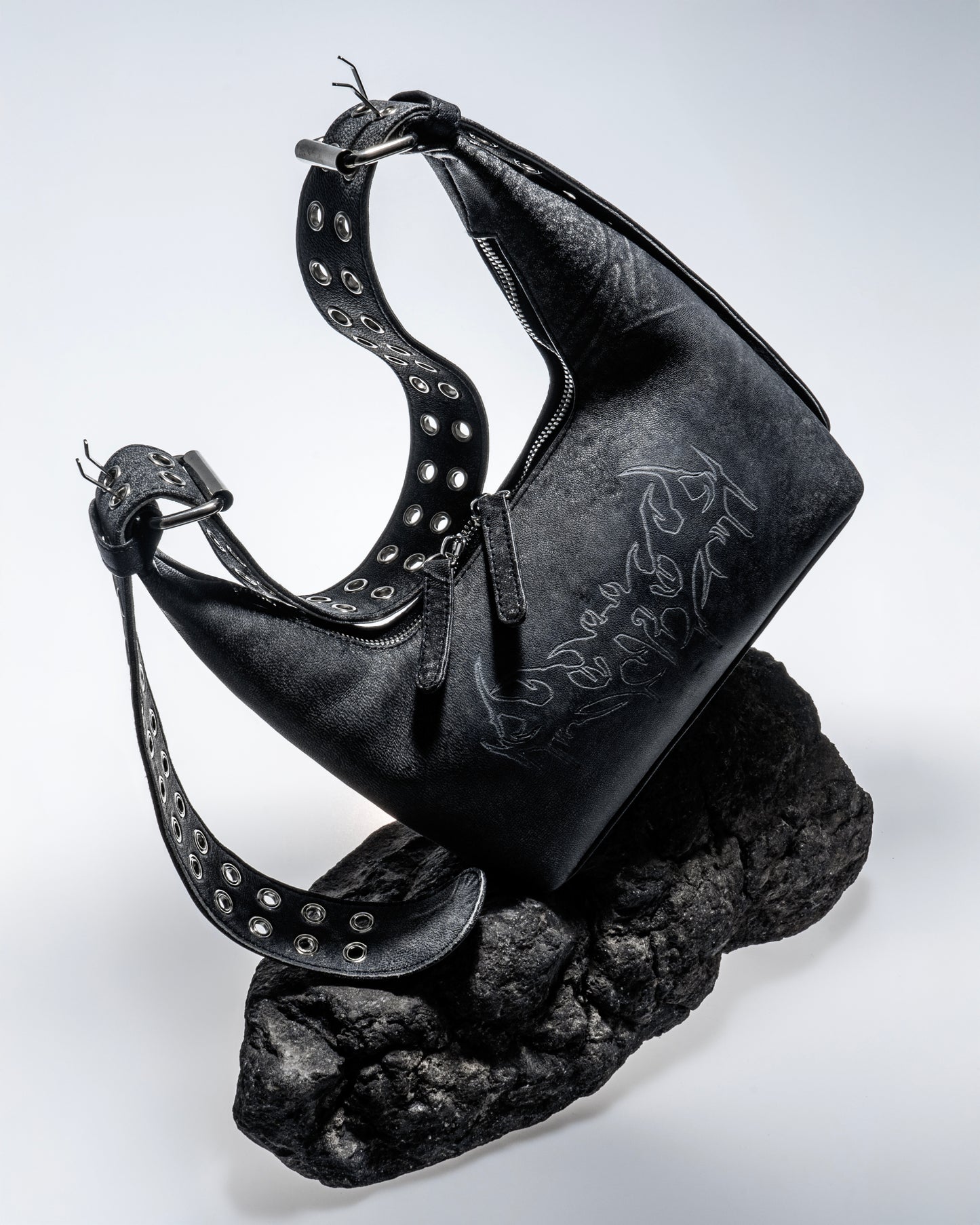 Bag "Trible" grey leather