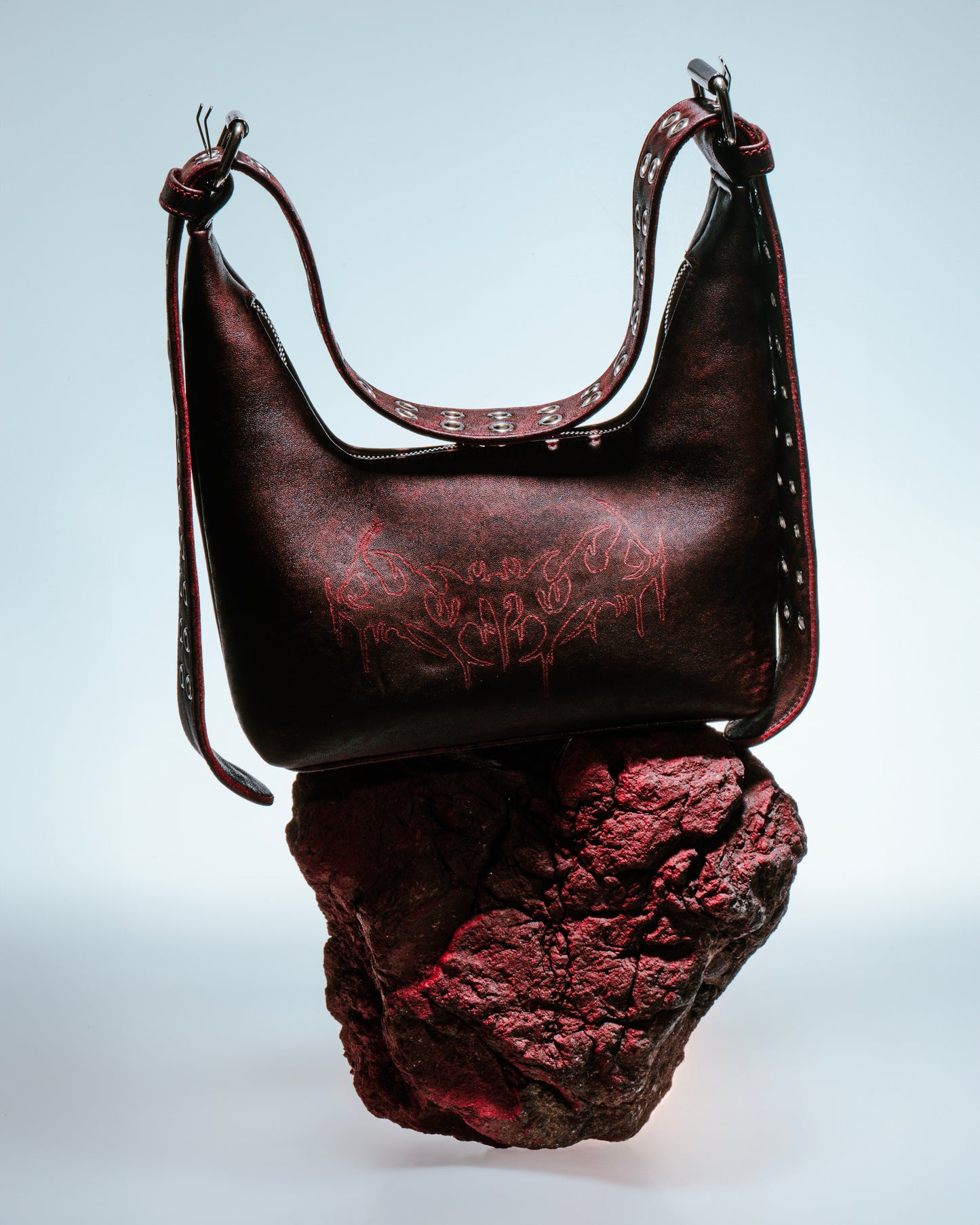 Bag "Trible" red leather