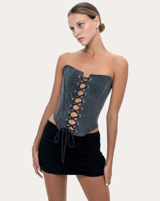 Corset "Butterfly" grey