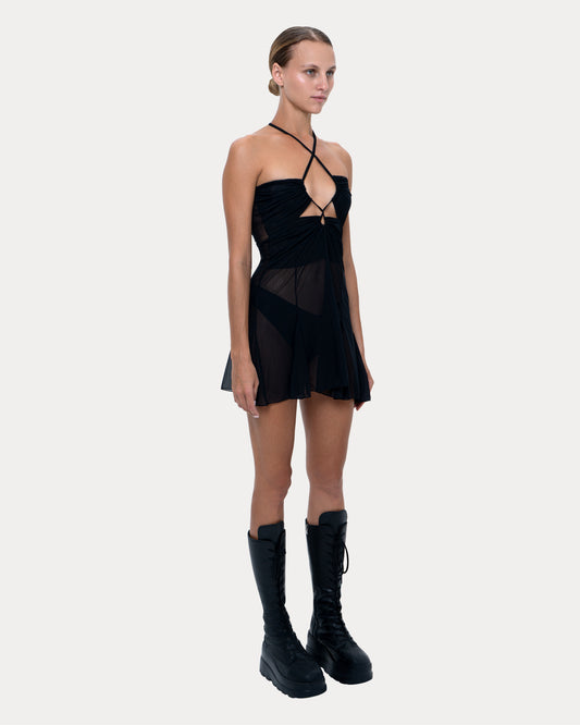 Dress "Mini" black mesh