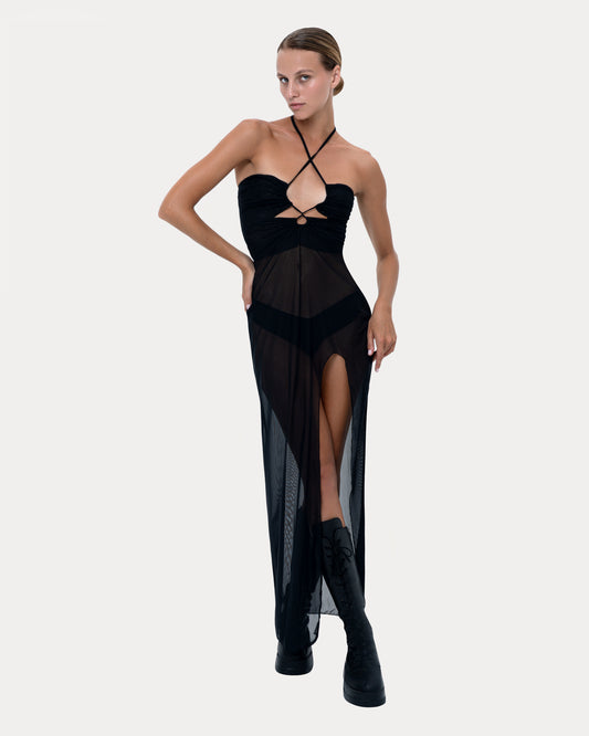 Dress "Long" black mesh